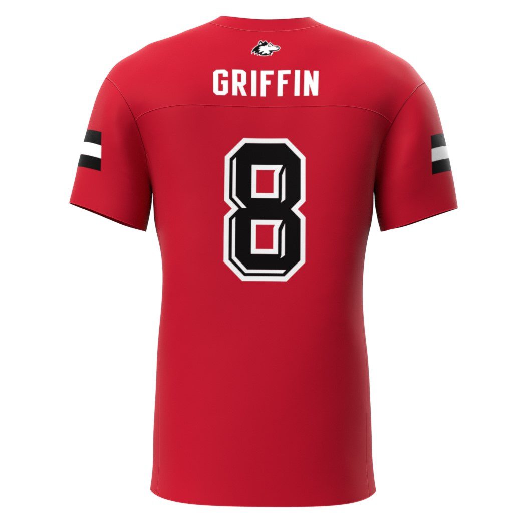 Jeff Griffin NIU Replica Red Jersey Back