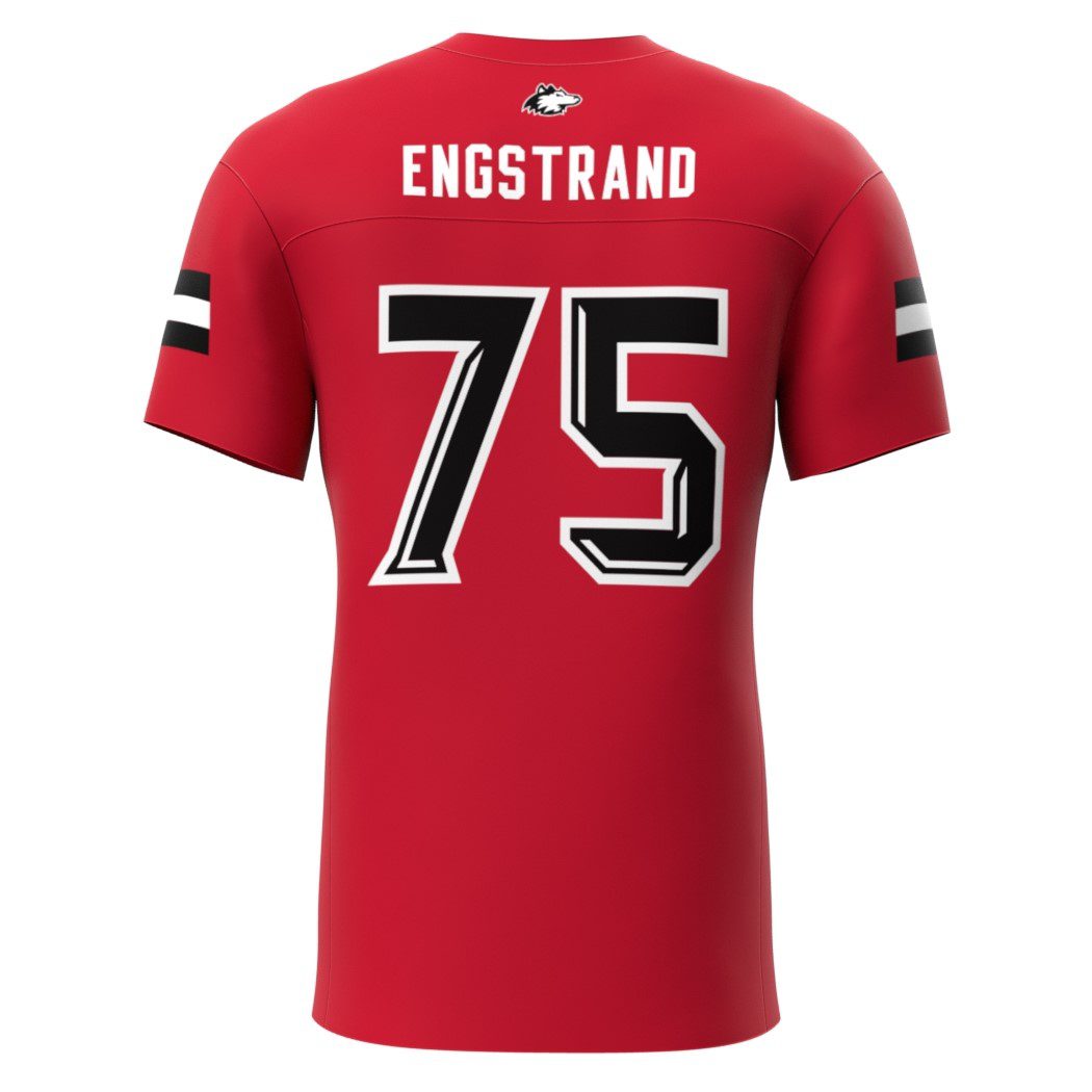 Leif Engstrand NIU Replica Red Jersey Back