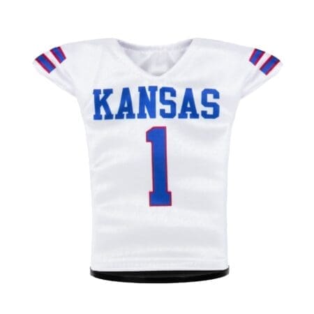 Kansas Jayhawks Football #1 Miniature Sports Jersey (White) Front