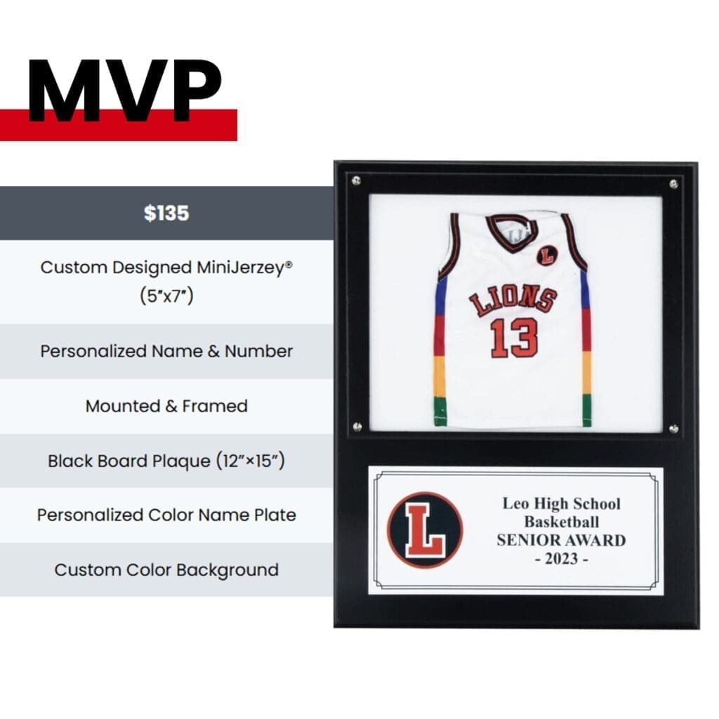 Custom Miniature Jersey Plaque MVP