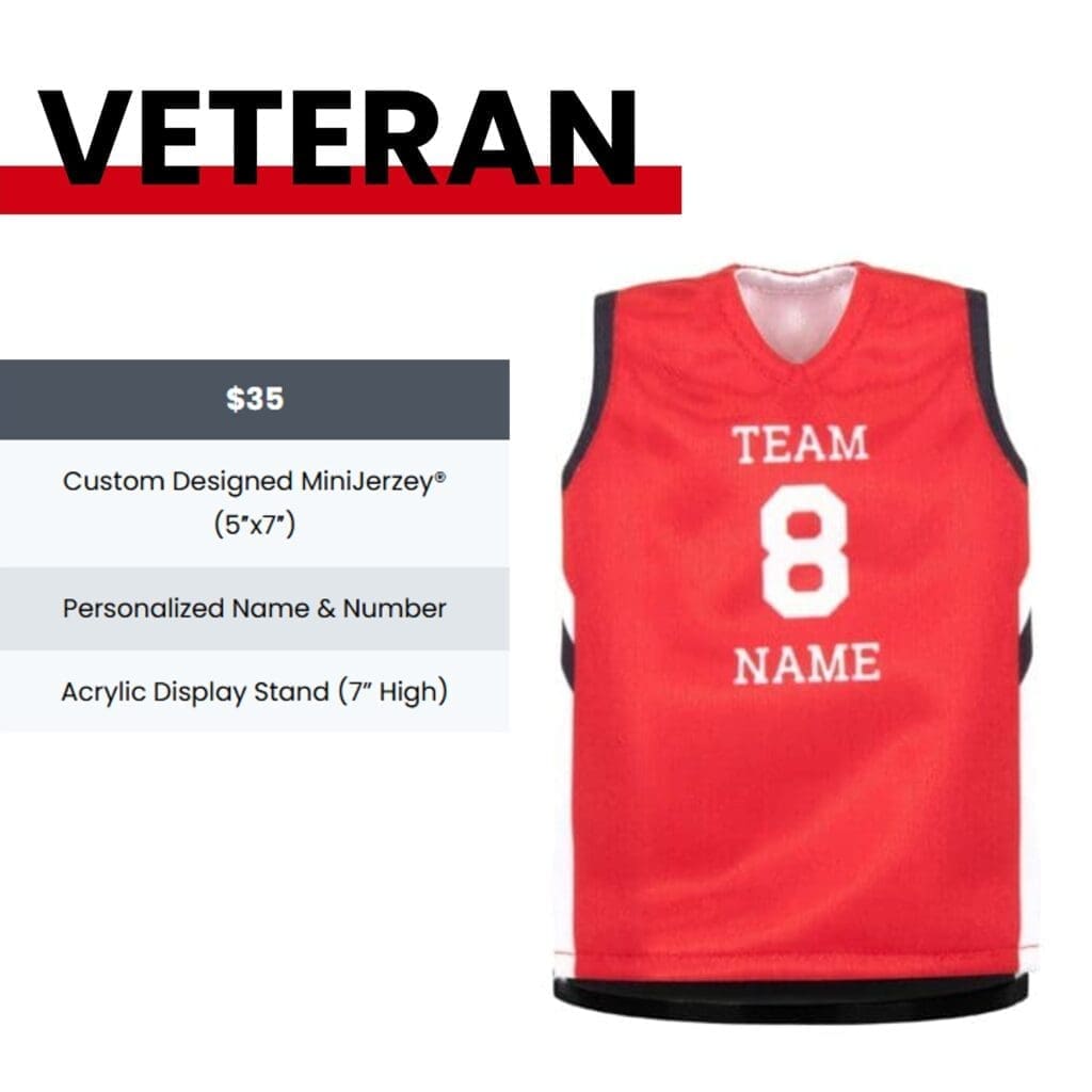 Custom Veteran Mini Jersey with Stand