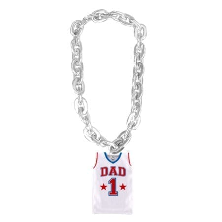 #1 Dad Mini Jersey Chains White